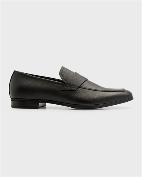 prada saffiano leather penny loafer|Prada penny loafers.